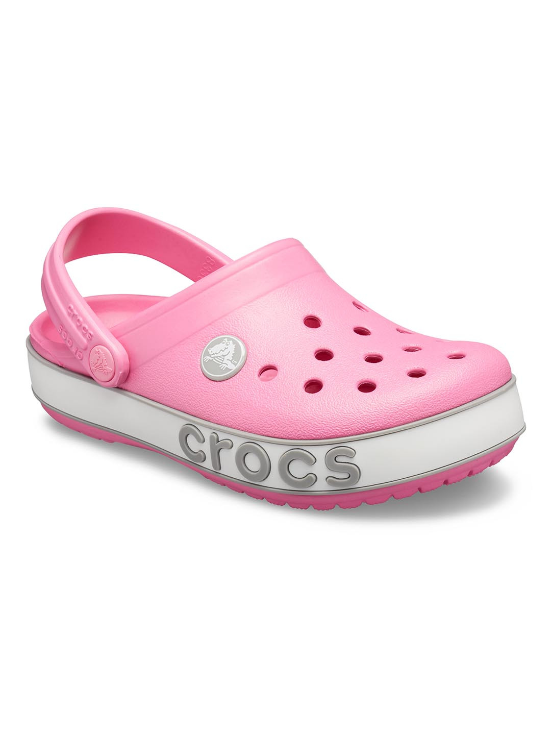 pink crocs with white fur